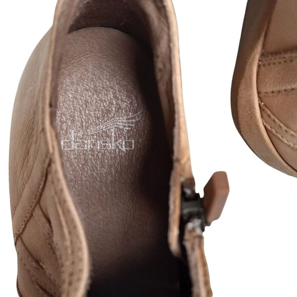 Dansko Size EU 37 Ankle Booties Womens Leather Heeled Meadow Nubuck Tan Brown - Picture 11 of 12